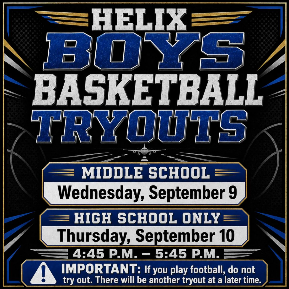 HAA: Boys Basketball Tryouts Graphic